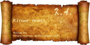 Kirner Anett névjegykártya
